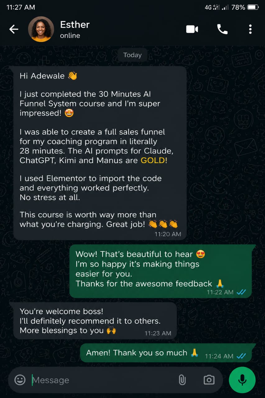 WhatsApp testimonial 2