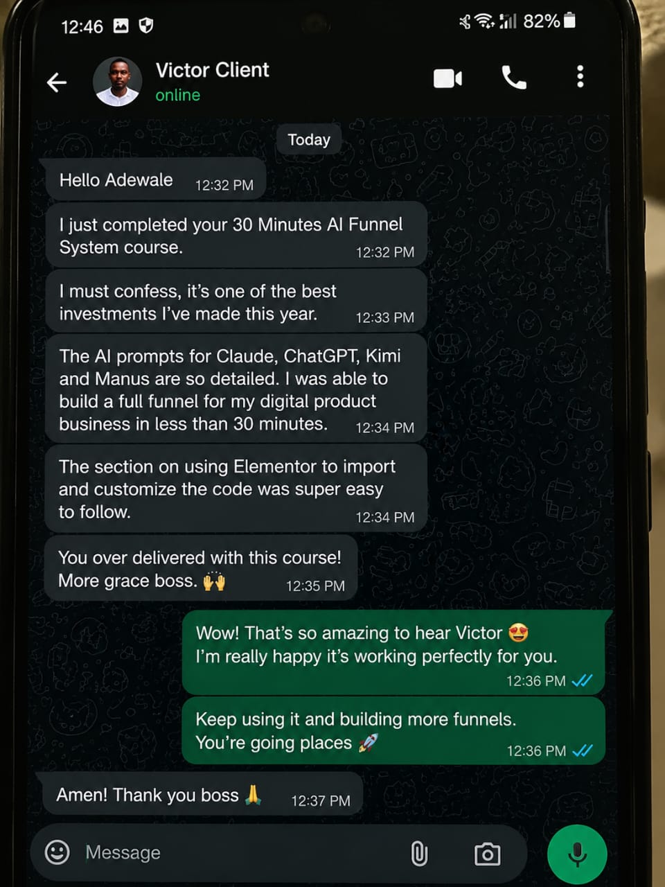 WhatsApp testimonial 5