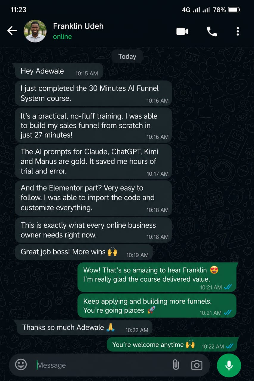 WhatsApp testimonial 7